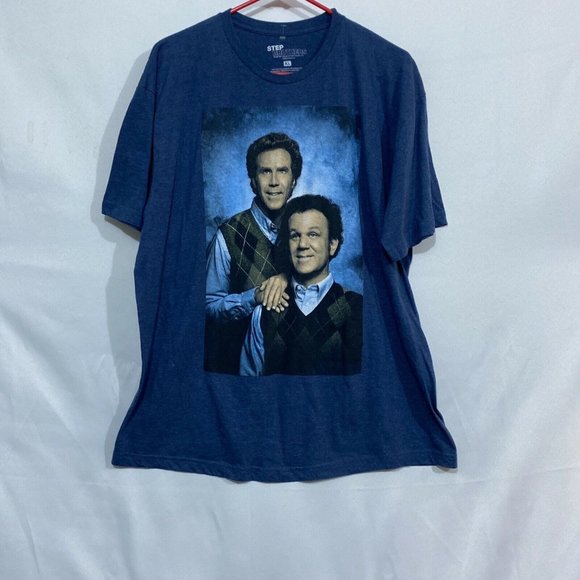 Will Ferrell And ‎Adam McKay Step Brothers Mens Blue Graphic T Shirt Size XL - Picture 1 of 7